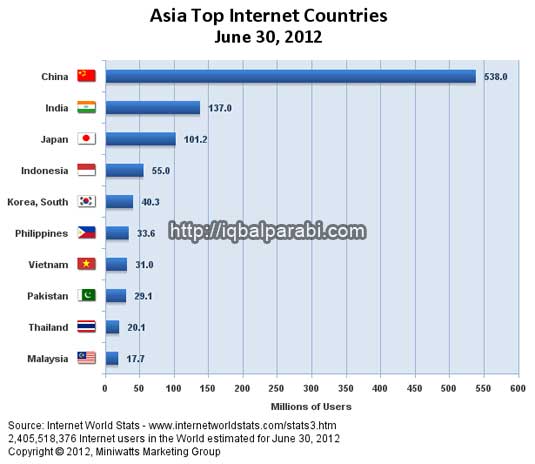 Statistik Pengguna Internet Indonesia Level Asia